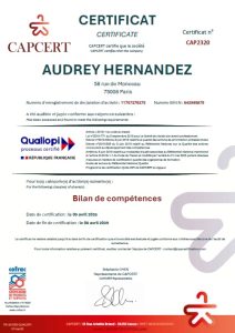certificat qualiopi audrey hernandez